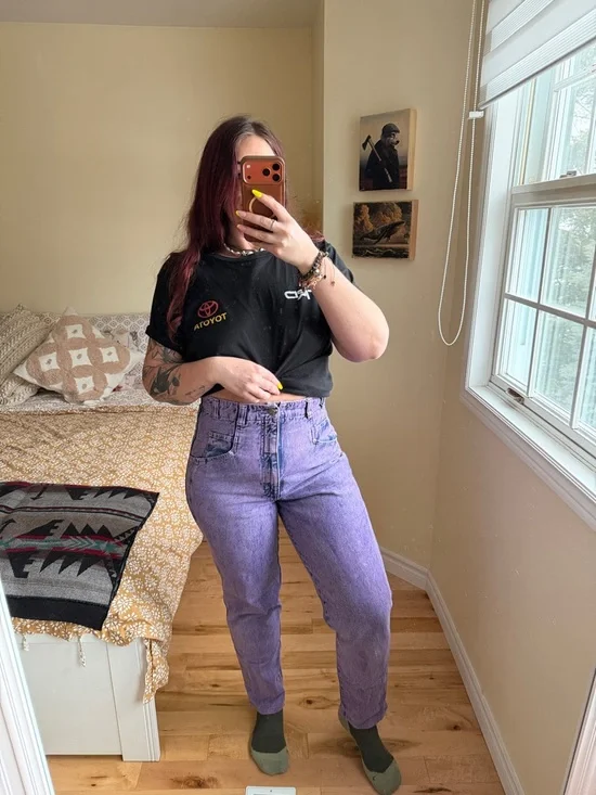 Vintage Wrangler High-Waist Lavender Jeans - Picture 1 of 5